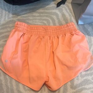 Light orange lulu lemon shorts